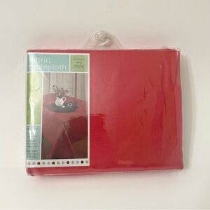 Benson Mills Fabric Tablecloth Red 60”x 84”